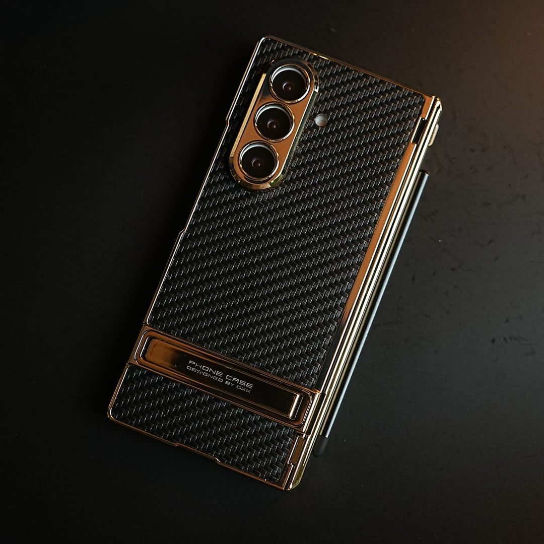 FRATO Z Fold 8 Series Texture Case with Metallic Stand for Galaxy Z Fold 8 Ultra | Protective Front Frame