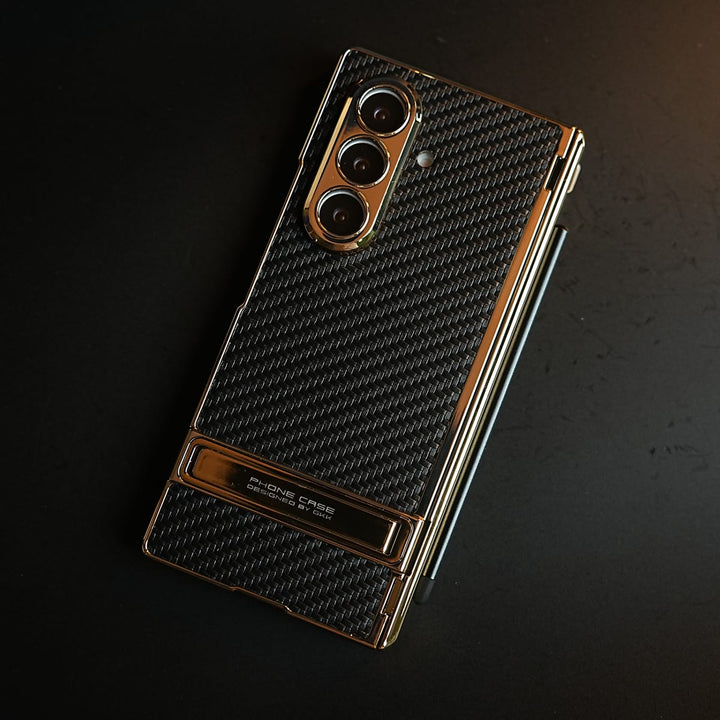 FRATO Z Fold 8 Series Texture Case with Metallic Stand for Galaxy Z Fold 8 Ultra | Protective Front Frame