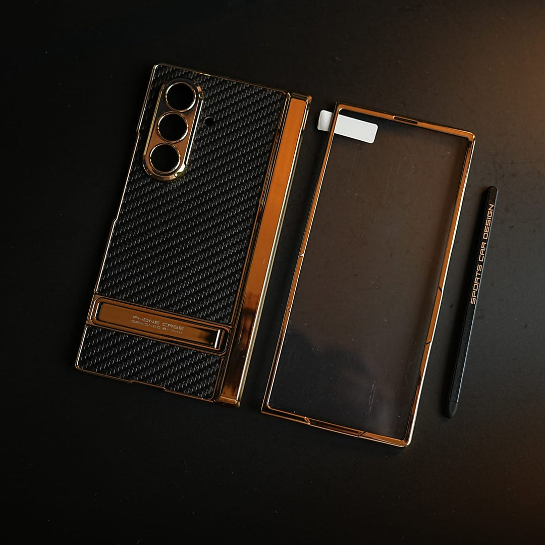 FRATO Z Fold 8 Series Texture Case with Metallic Stand for Galaxy Z Fold 8 Ultra | Protective Front Frame