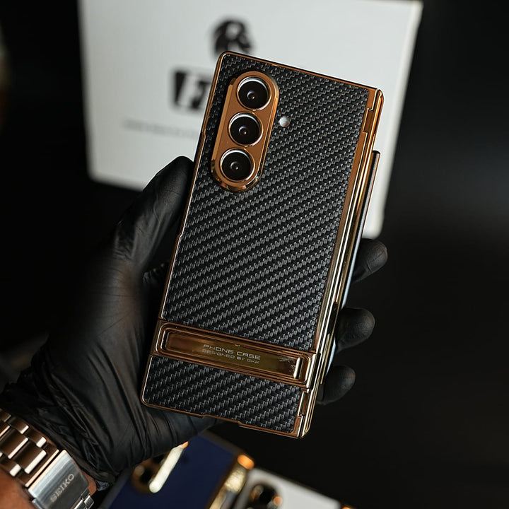 FRATO Z Fold 8 Series Texture Case with Metallic Stand for Galaxy Z Fold 8 Ultra | Protective Front Frame