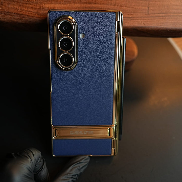 FRATO Z Fold 8 Series Texture Case with Metallic Stand for Galaxy Z Fold 8 Ultra | Protective Front Frame
