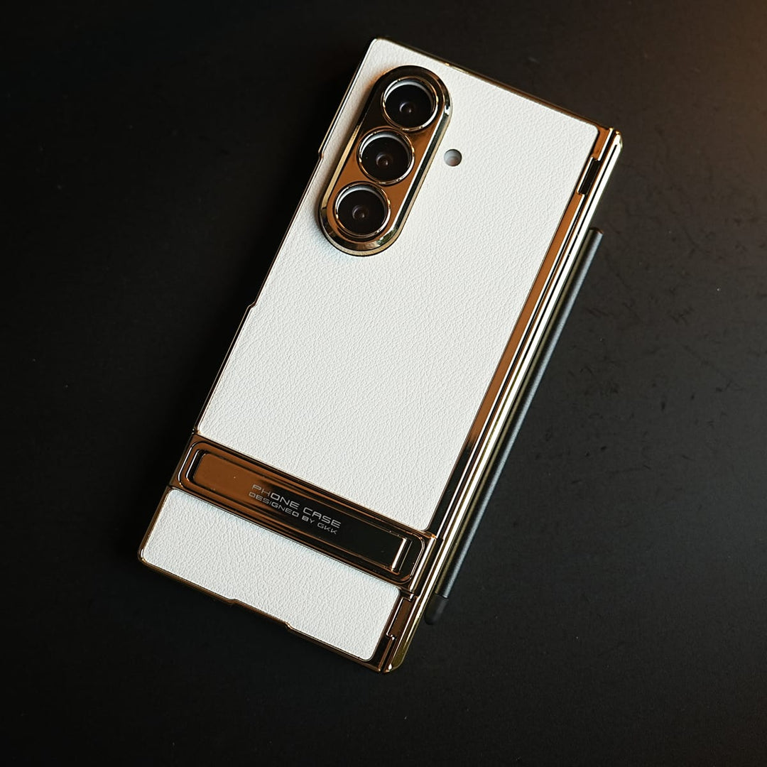 FRATO Z Fold 8 Series Texture Case with Metallic Stand for Galaxy Z Fold 8 Ultra | Protective Front Frame