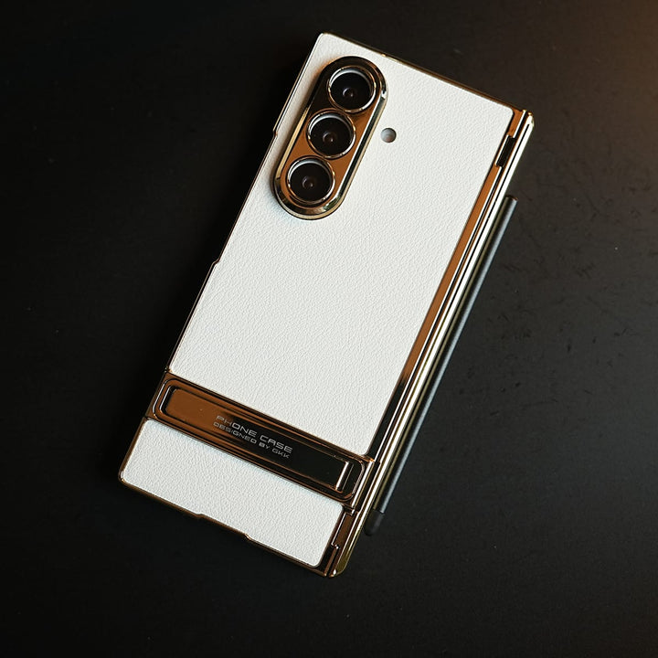 FRATO Z Fold 8 Series Texture Case with Metallic Stand for Galaxy Z Fold 8 Ultra | Protective Front Frame