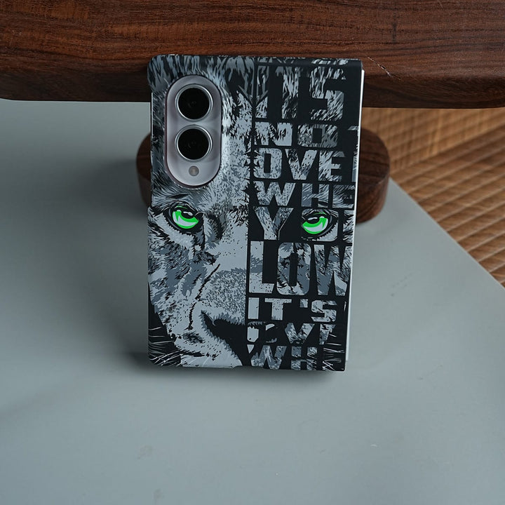 FRATO Z Fold 8 Series Tiger Graphic Bold Typography Design Case For Samsung Galaxy Z Fold 8