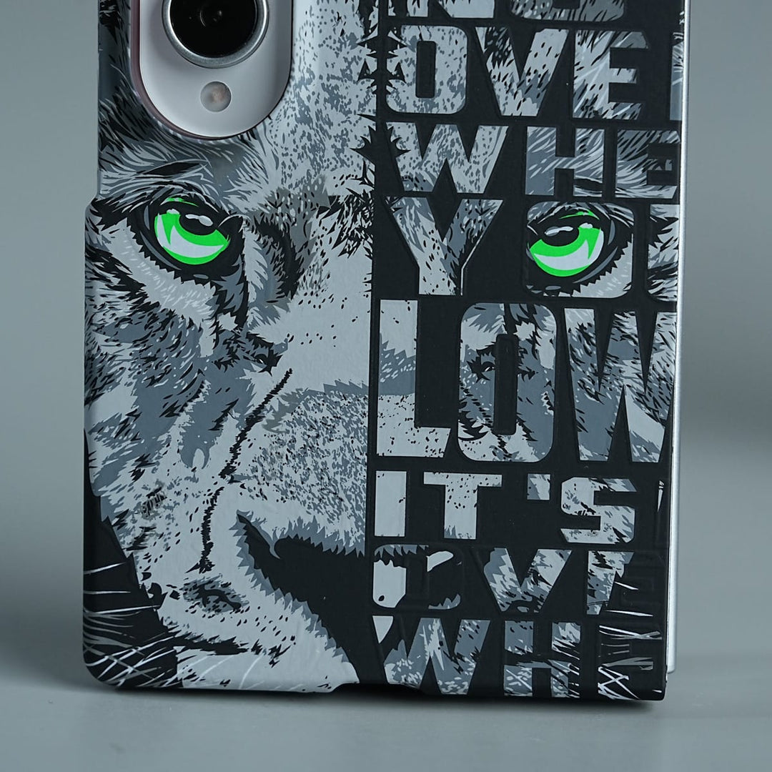FRATO Z Fold 8 Series Tiger Graphic Bold Typography Design Case For Samsung Galaxy Z Fold 8
