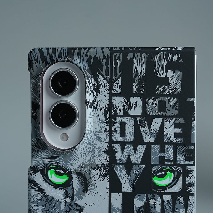 FRATO Z Fold 8 Series Tiger Graphic Bold Typography Design Case For Samsung Galaxy Z Fold 8
