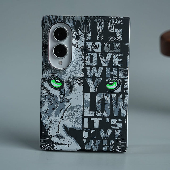 FRATO Z Fold 8 Series Tiger Graphic Bold Typography Design Case For Samsung Galaxy Z Fold 8