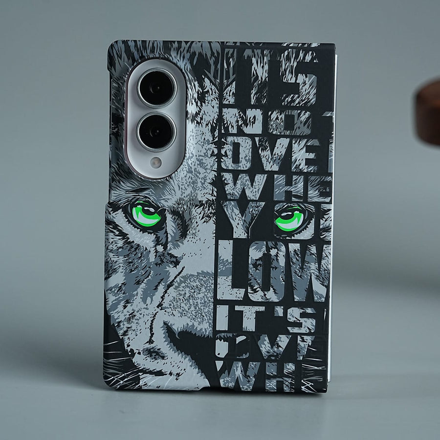 FRATO Z Fold 8 Series Tiger Graphic Bold Typography Design Case For Samsung Galaxy Z Fold 8