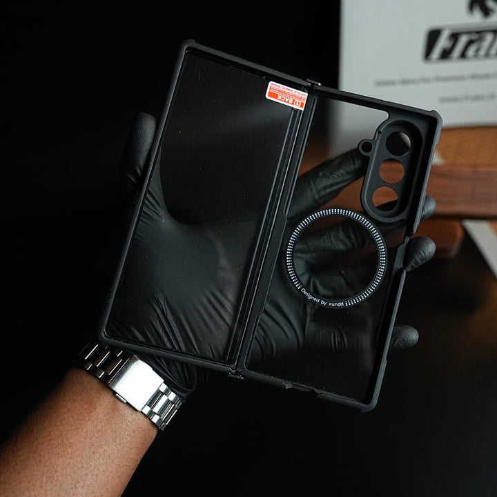 FRATO Z Fold 8 Series Transparent Back Case for Galaxy Fold 8 Ultra Magsafe Shockproof Airbags Bumper
