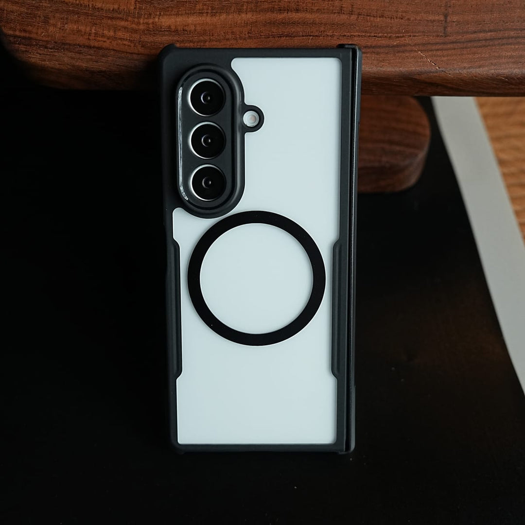 FRATO Z Fold 8 Series Transparent Back Case for Galaxy Fold 8 Ultra Magsafe Shockproof Airbags Bumper