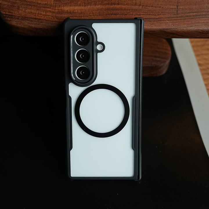 FRATO Z Fold 8 Series Transparent Back Case for Galaxy Fold 8 Ultra Magsafe Shockproof Airbags Bumper