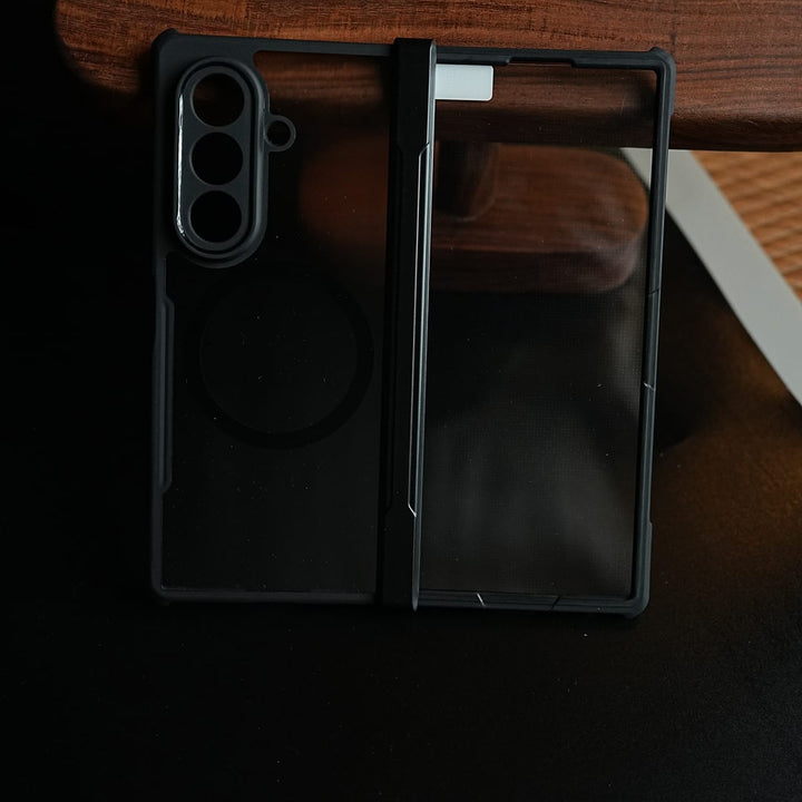 FRATO Z Fold 8 Series Transparent Back Case for Galaxy Fold 8 Ultra Magsafe Shockproof Airbags Bumper
