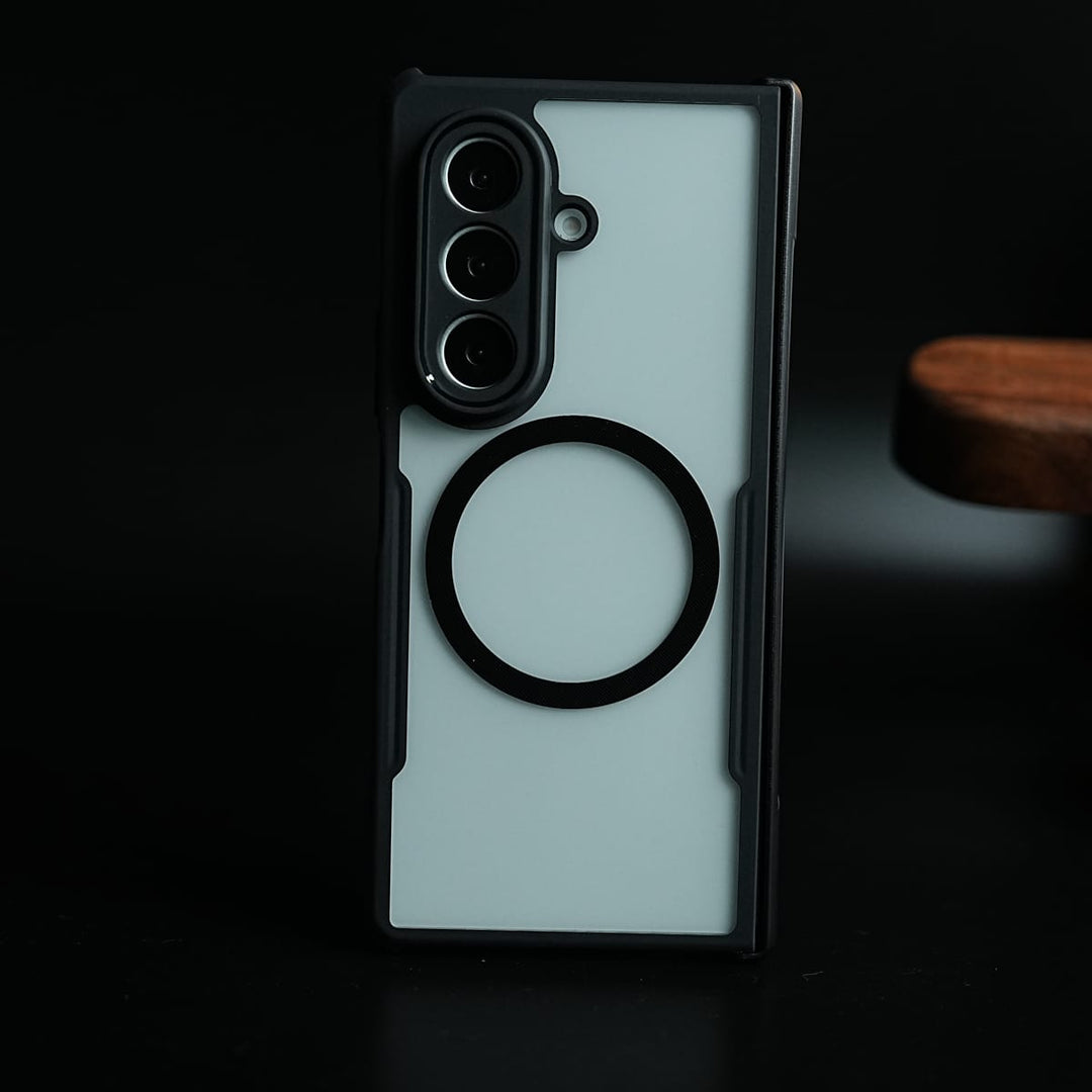 FRATO Z Fold 8 Series Transparent Back Case for Galaxy Fold 8 Ultra Magsafe Shockproof Airbags Bumper