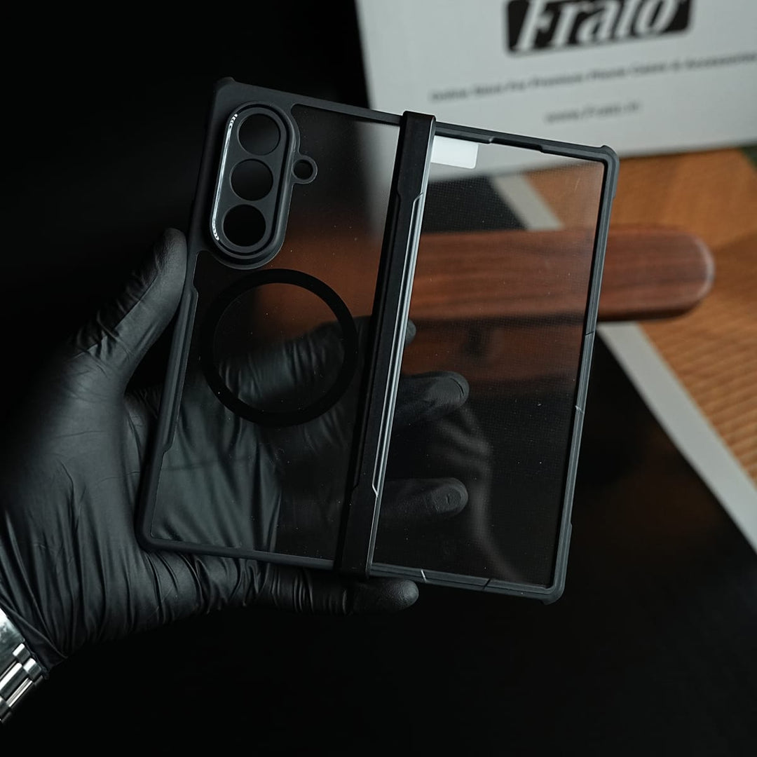 FRATO Z Fold 8 Series Transparent Back Case for Galaxy Fold 8 Ultra Magsafe Shockproof Airbags Bumper