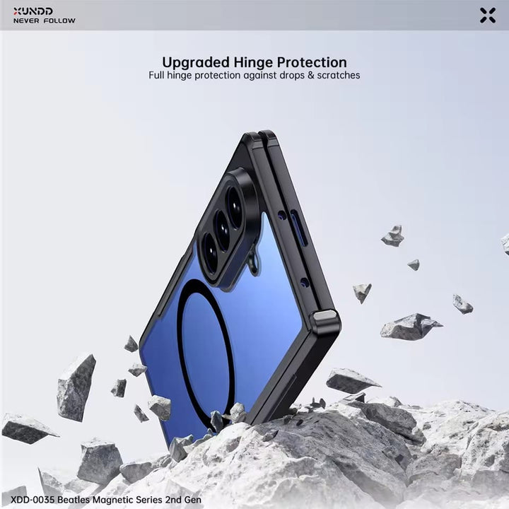 FRATO Z Fold 8 Series Transparent Back Case for Galaxy Fold 8 Ultra Magsafe Shockproof Airbags Bumper