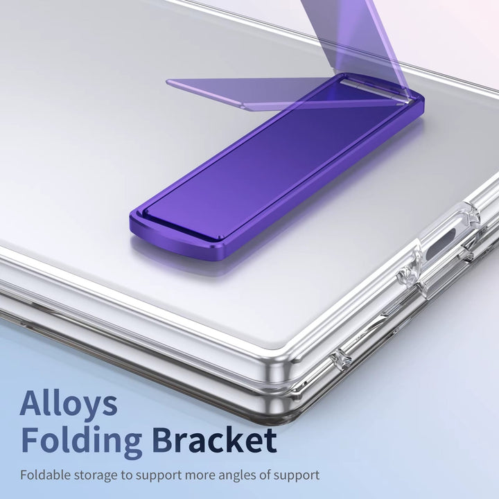 FRATO Z Fold 8 Series Transparent Braket Metal Stand Case for Samsung Galaxy Z Fold 8 | Built-In Front Glass