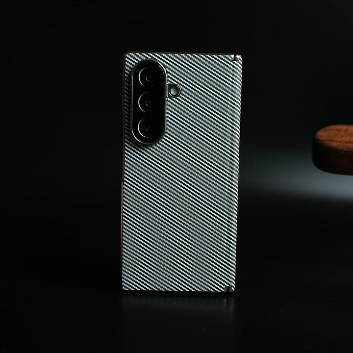 FRATO Z Fold 8 Series White Carbon Fiber Texture Cover for Galaxy Z Fold 8 Ultra | Slim Protective Case