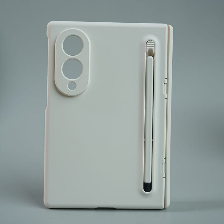 FRATO Z Fold 8 Series White Matte Finish Case with Built-in Screen Protector For Samsung Galaxy Z Fold 8 | Full Hinge Protection &amp; S Pen Holder