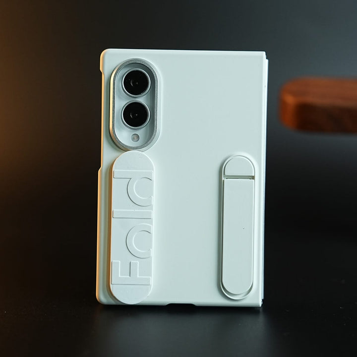 FRATO Z Fold 8 Series White Premium Protective Case For Samsung Galaxy Z Fold 8 With Dual Grip Straps &amp; Kickstand