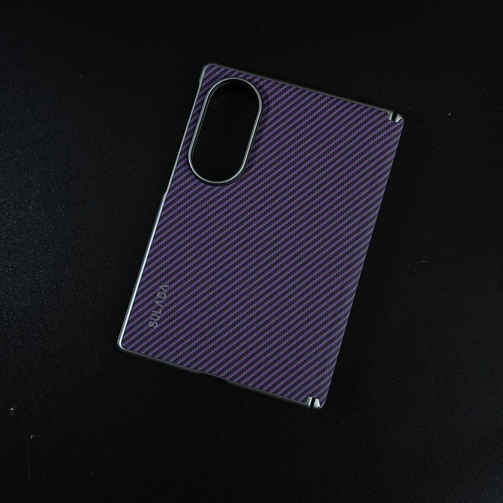 FRATO Z Fold 8 Series Woven Sunset Moonrise Texture Leather Back Case For Samsung Galaxy Z Fold 8 | Magnetic Ring