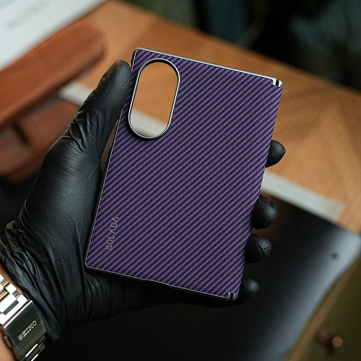 FRATO Z Fold 8 Series Woven Sunset Moonrise Texture Leather Back Case For Samsung Galaxy Z Fold 8 | Magnetic Ring