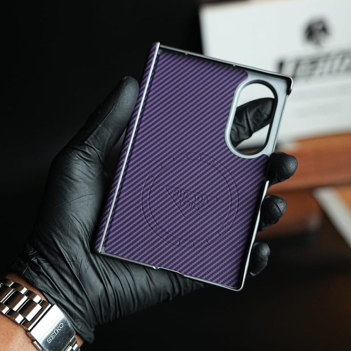 FRATO Z Fold 8 Series Woven Sunset Moonrise Texture Leather Back Case For Samsung Galaxy Z Fold 8 | Magnetic Ring