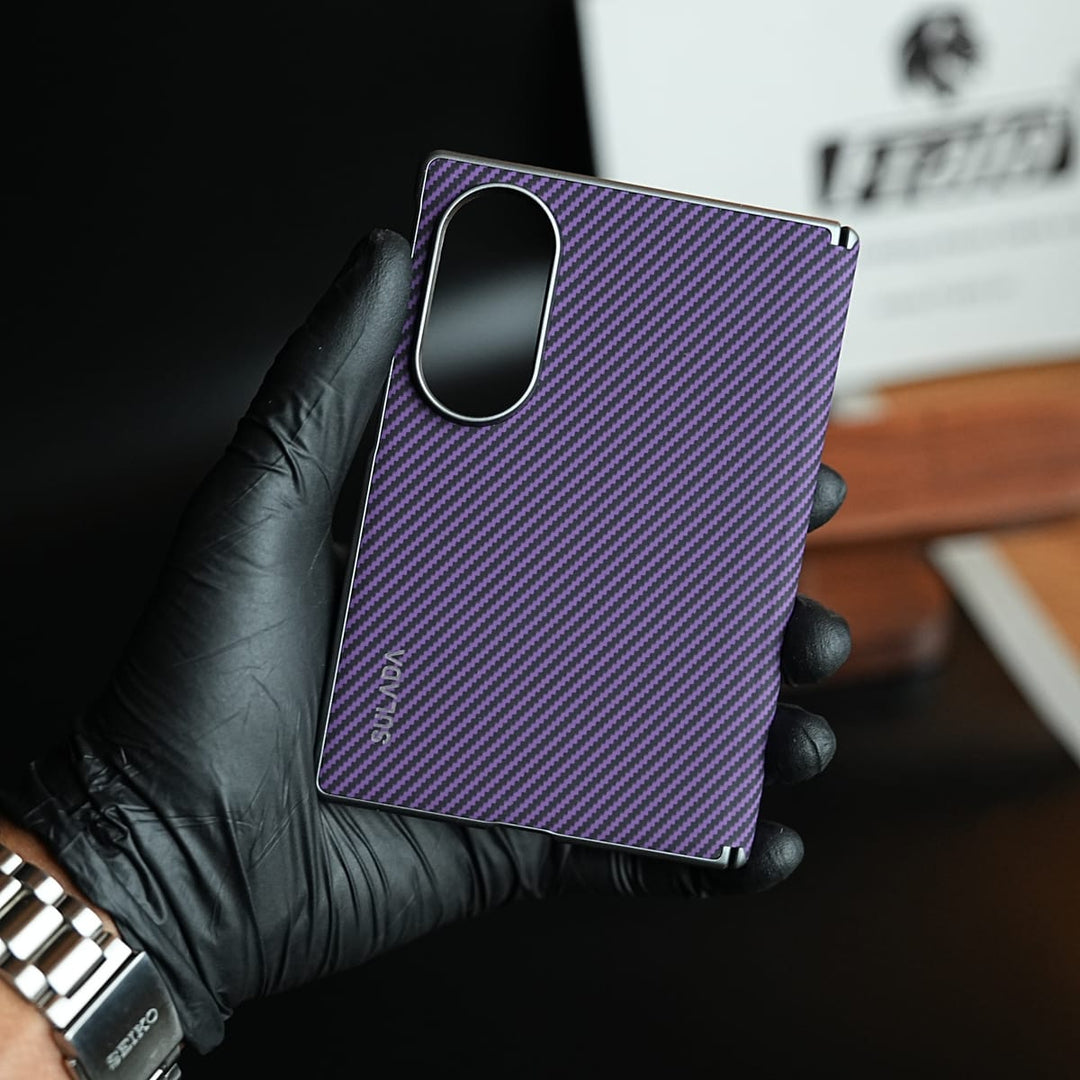 FRATO Z Fold 8 Series Woven Sunset Moonrise Texture Leather Back Case For Samsung Galaxy Z Fold 8 | Magnetic Ring