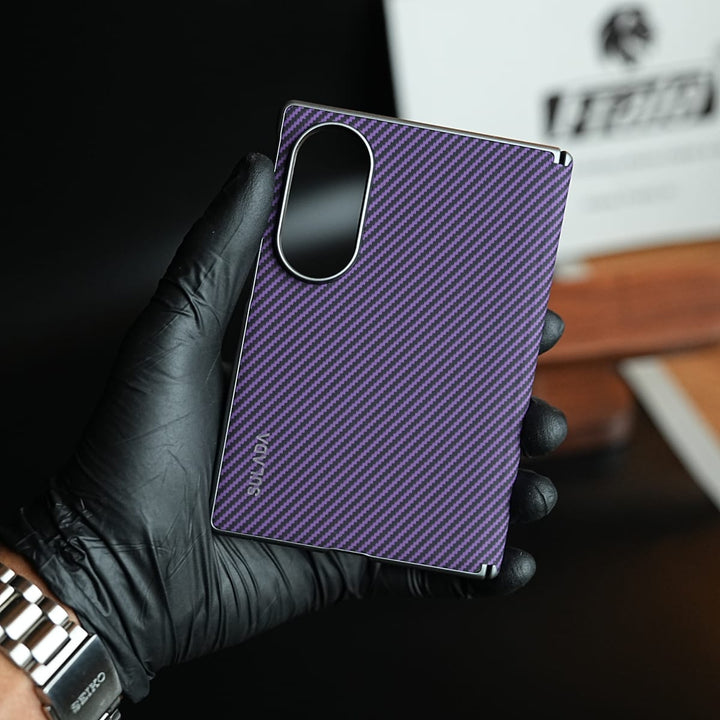 FRATO Z Fold 8 Series Woven Sunset Moonrise Texture Leather Back Case For Samsung Galaxy Z Fold 8 | Magnetic Ring