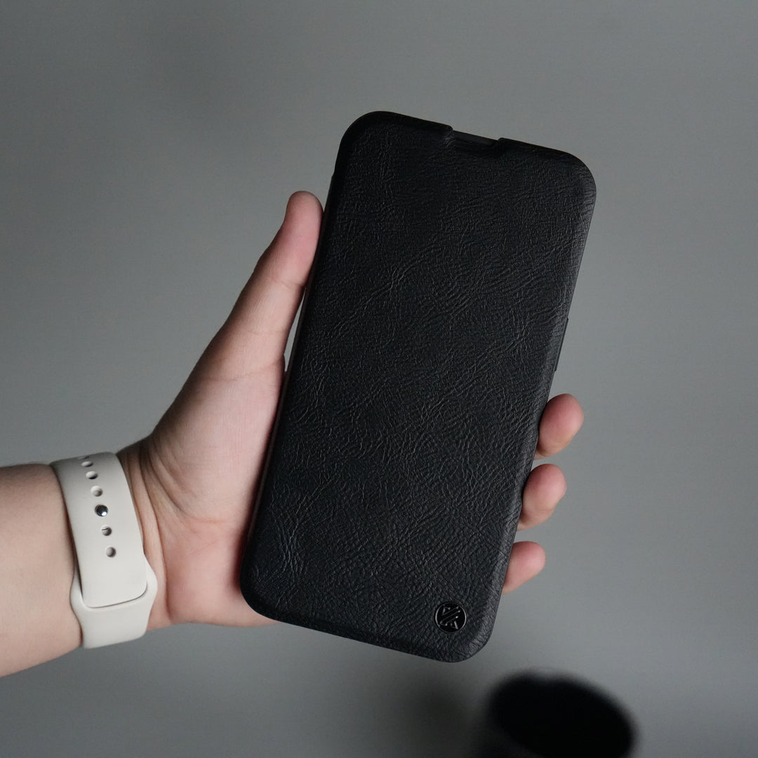 iPhone 13 Series Flip Case With Metal Camera Stand