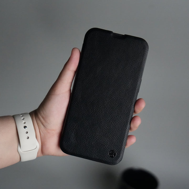 iPhone 13 Series Flip Case With Metal Camera Stand