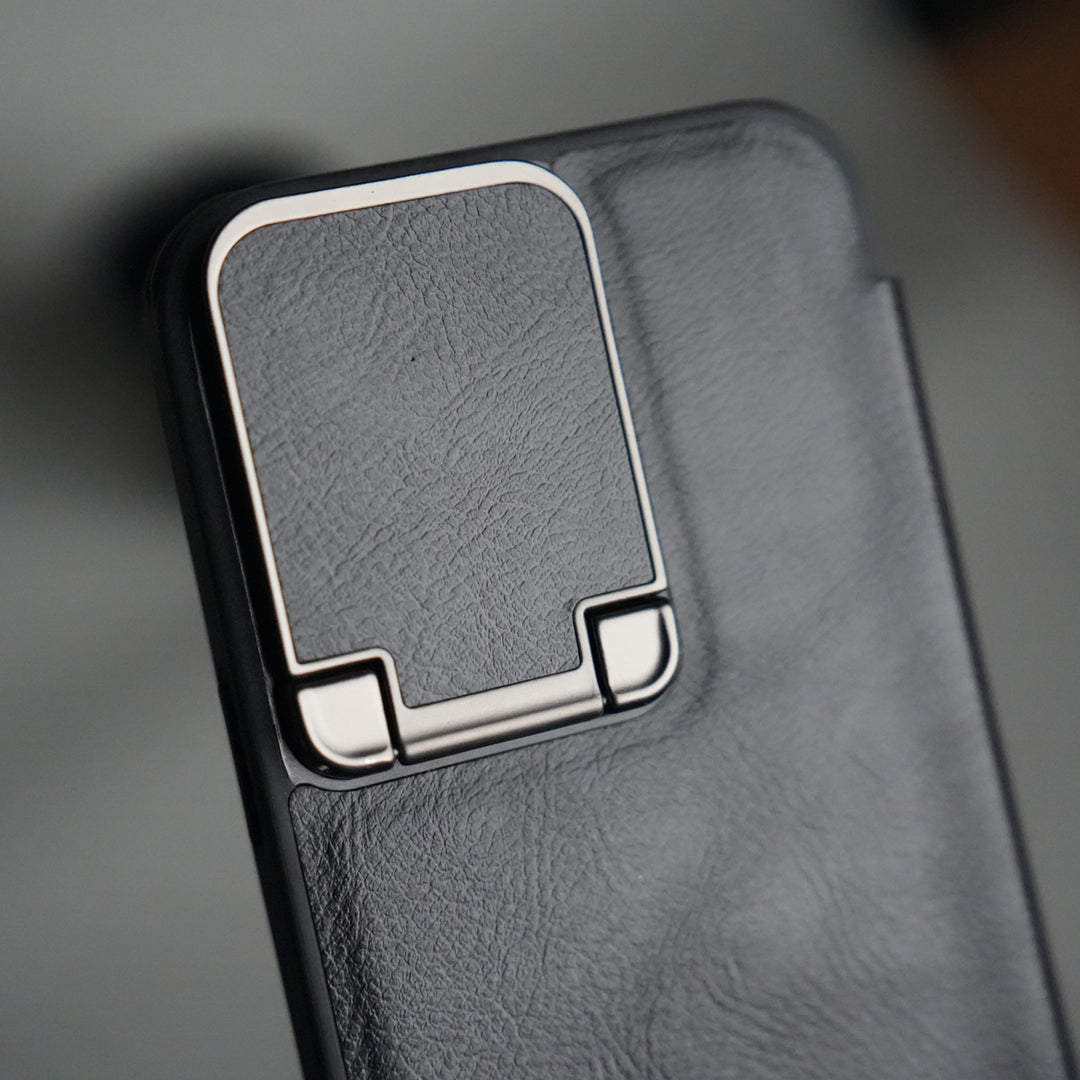 iPhone 13 Series Flip Case With Metal Camera Stand