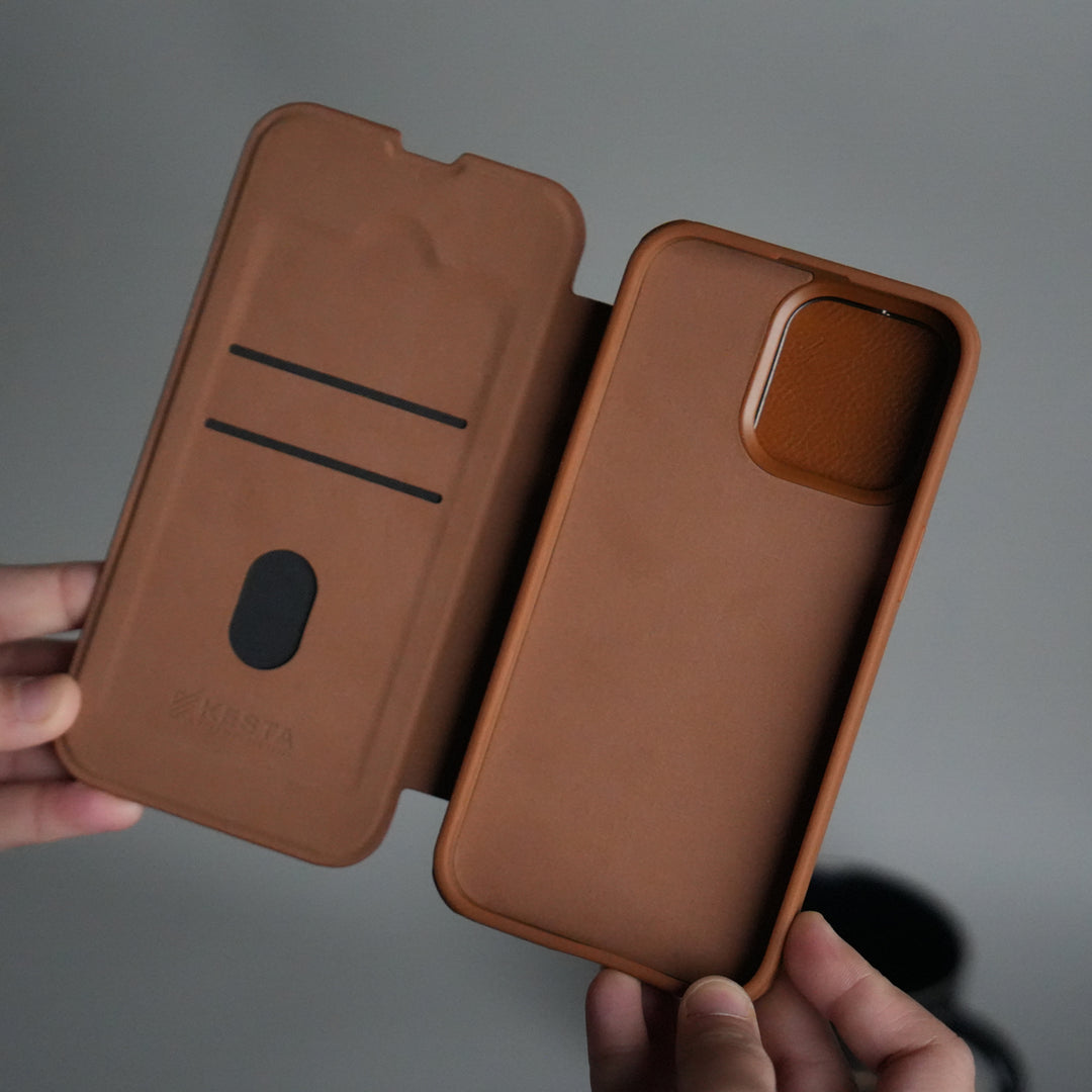 iPhone 13 Series Flip Case With Metal Camera Stand