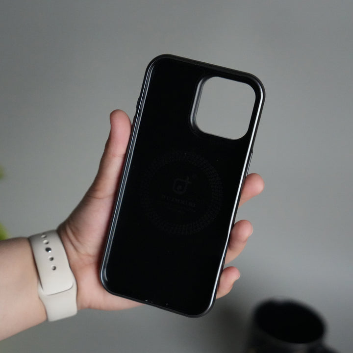 iPhone 15 Series Luxury Leather Magnetic Ring Case | Metal Camera Frame and Kickstand Cover