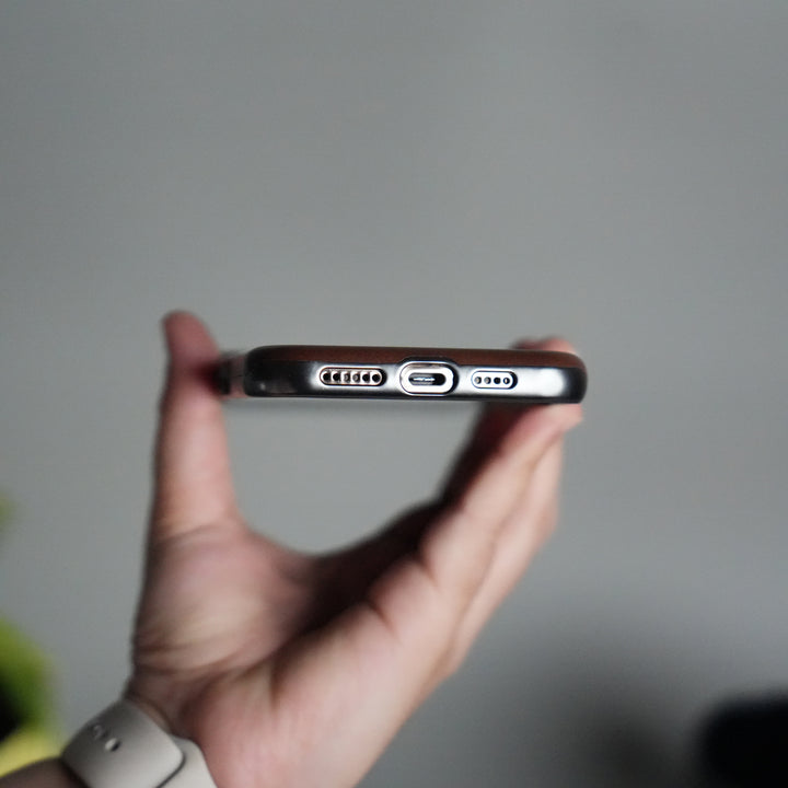 iPhone 15 Series Luxury Leather Magnetic Ring Case | Metal Camera Frame and Kickstand Cover