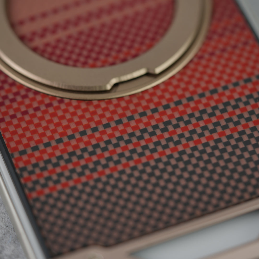 iPhone 16 Series Aramid Fiber Metal Case With Rotating Stand Desert Titanium