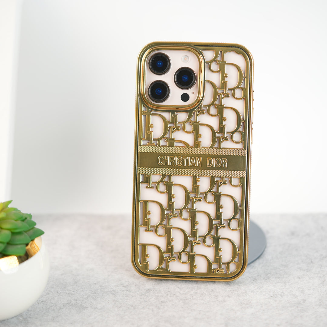 iPhone 16 Series Luxury Brand CD Chrome Case Cover