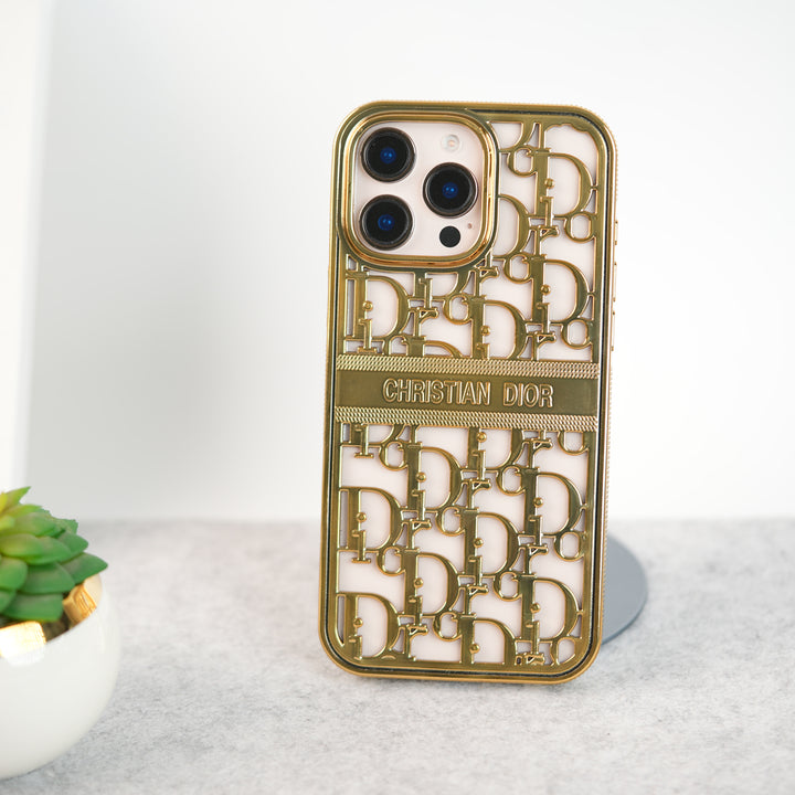 iPhone 16 Series Luxury Brand CD Chrome Case Cover