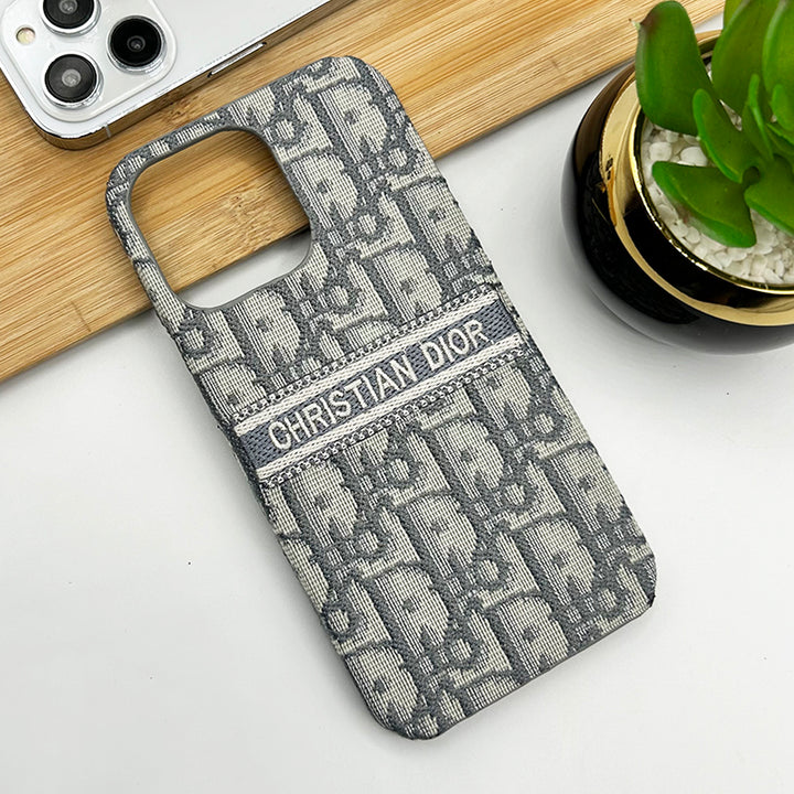 iPhone 16 Series Luxury CD Brand Fabric Design Cover