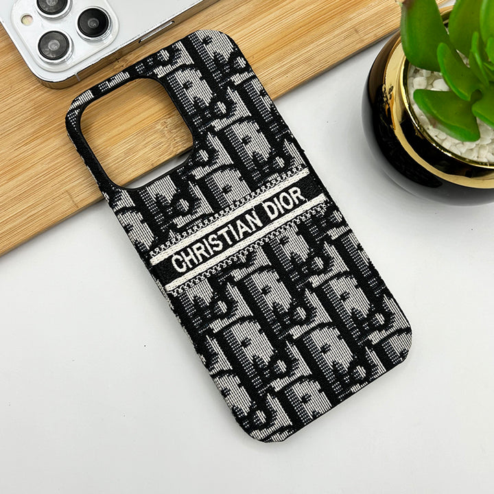 iPhone 16 Series Luxury CD Brand Fabric Design Cover