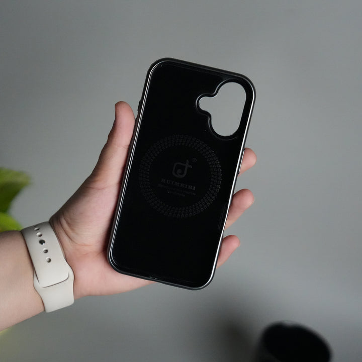 iPhone 16 Series Luxury Leather Magnetic Ring Case | Metal Camera Frame and Kickstand Cover