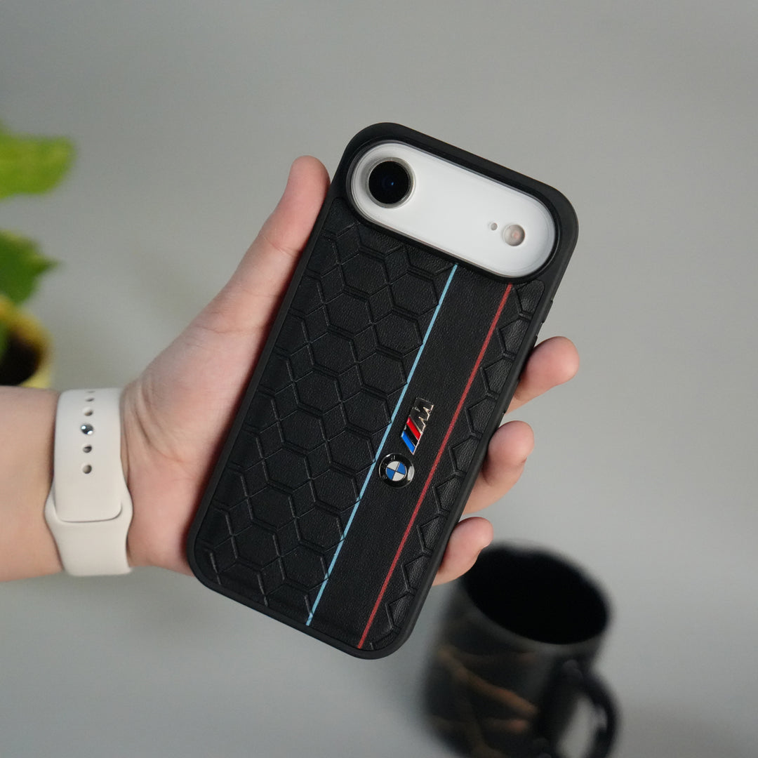 iPhone 17 Air BMW & M Performance Logo With Honeycomb Design Case Cover(Black)