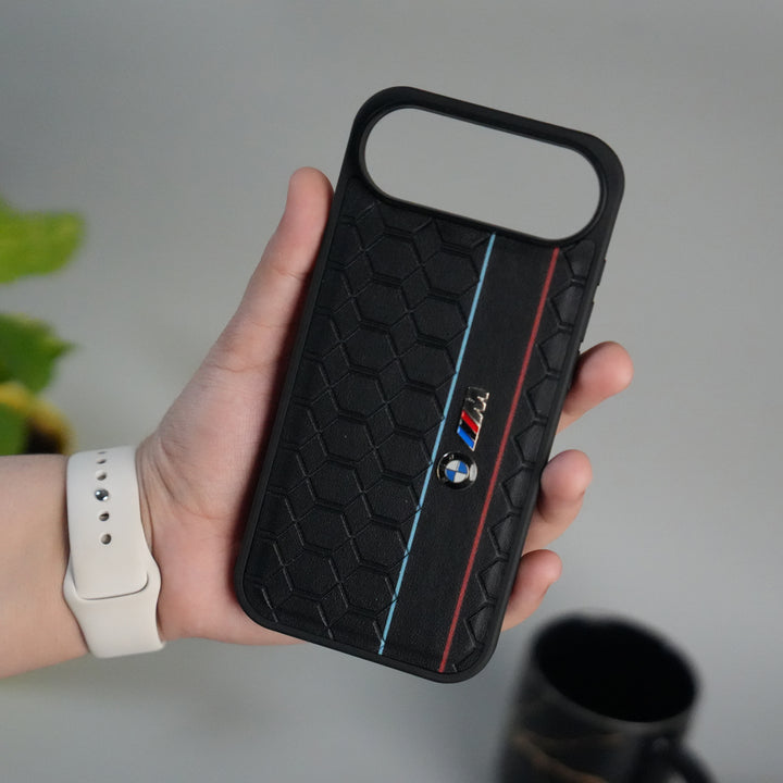 iPhone 17 Air BMW & M Performance Logo With Honeycomb Design Case Cover(Black)