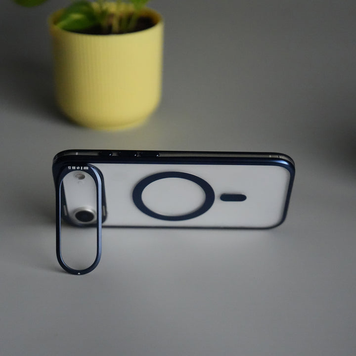 iPhone 17 Air CrystalView MagSafe Case with Metal Camera Frame Kickstand Cover