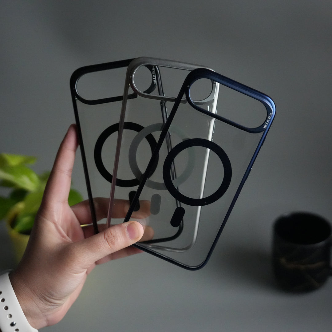 iPhone 17 Air CrystalView MagSafe Case with Metal Camera Frame Kickstand Cover