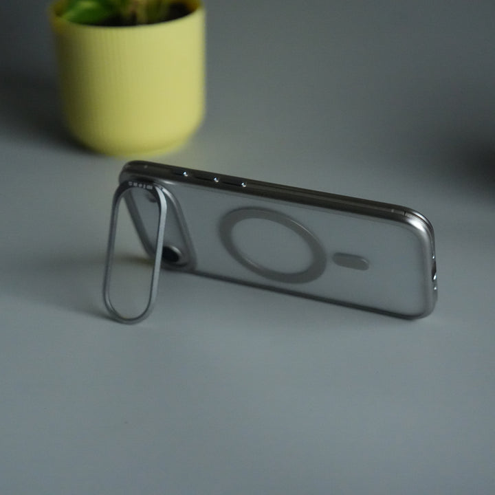 iPhone 17 Air CrystalView MagSafe Case with Metal Camera Frame Kickstand Cover