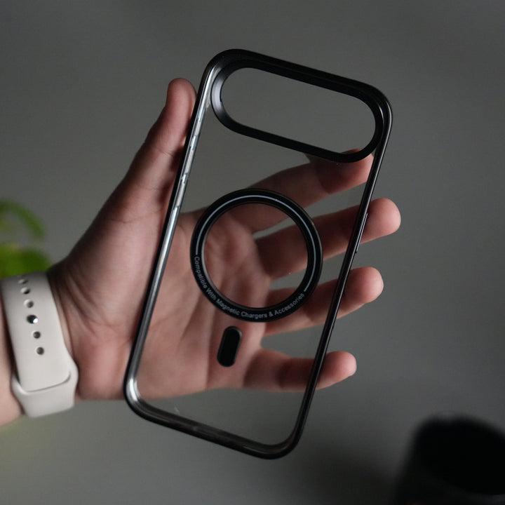 iPhone 17 Air CrystalView MagSafe Case with Metal Camera Frame Kickstand Cover