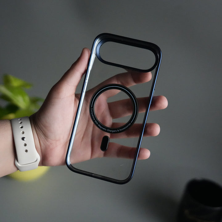 iPhone 17 Air CrystalView MagSafe Case with Metal Camera Frame Kickstand Cover