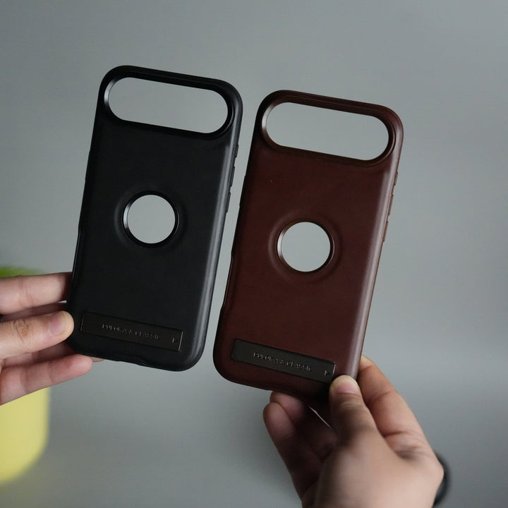 iPhone 17 Air Full PU Leather Inbuilt Metal Stand Case Cover