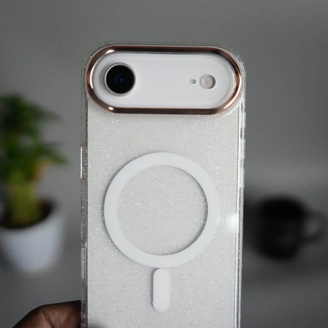 iPhone 17 Air Hard Crystal Transparent MagSafe Case | Anti-Yellow Clear Back Cover with Metal Camera Bump