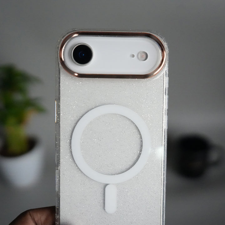 iPhone 17 Air Hard Crystal Transparent MagSafe Case | Anti-Yellow Clear Back Cover with Metal Camera Bump